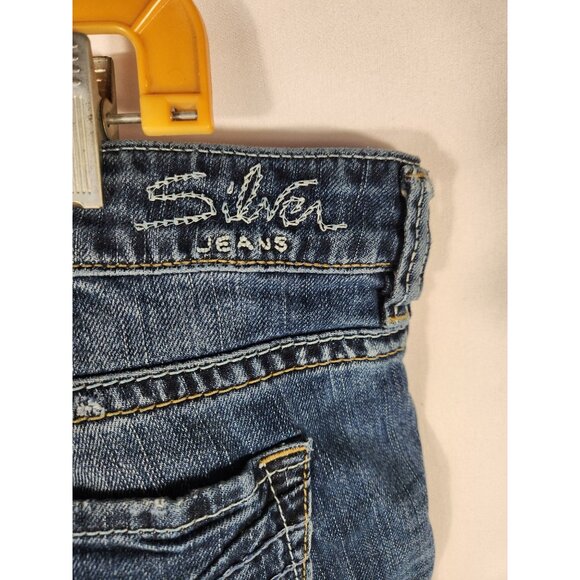Silver Womens Lola Plus Jeans Bootcut Distressed Western Festival Boho 16/31 - Picture 6 of 7